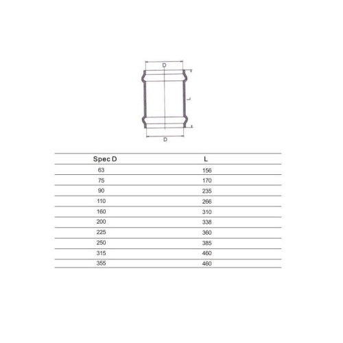 Муфта скользящая ремонтная НПВХ d225 мм