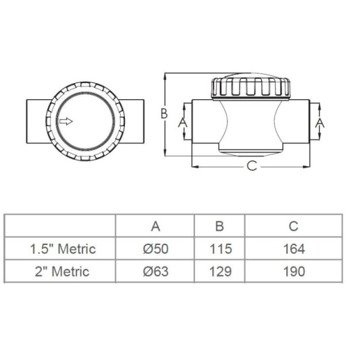 Обратный клапан ПВХ V40-1 (E) 50 мм