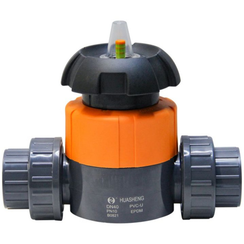 Мембранный вентиль с маховиком PVC-U ПВХ pn6 d40